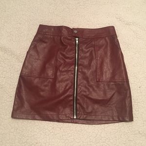SHEIN Brown Faux Leather Skirt